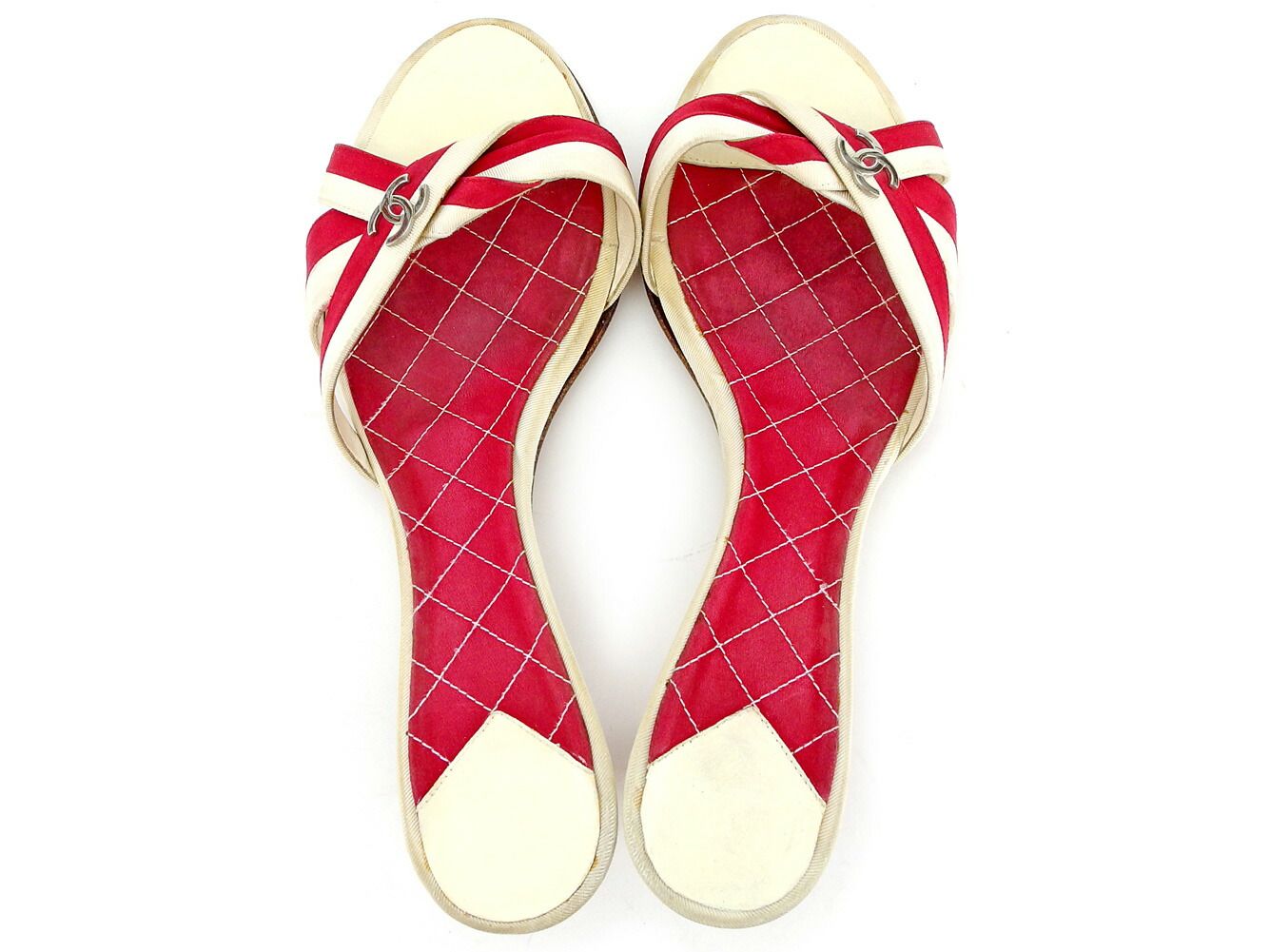 シャネル CHANEL ミュール ココマーク ♯37ハーフC サンダル ベージュ