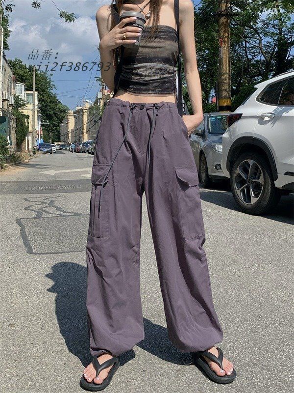 カーゴ ワイド パンツ ドロスト 韓国 ストリート ダンス レディース オルチャン HIPHOP 原宿系 Y2K メンズライク K-POP 衣装  vii2f386793
