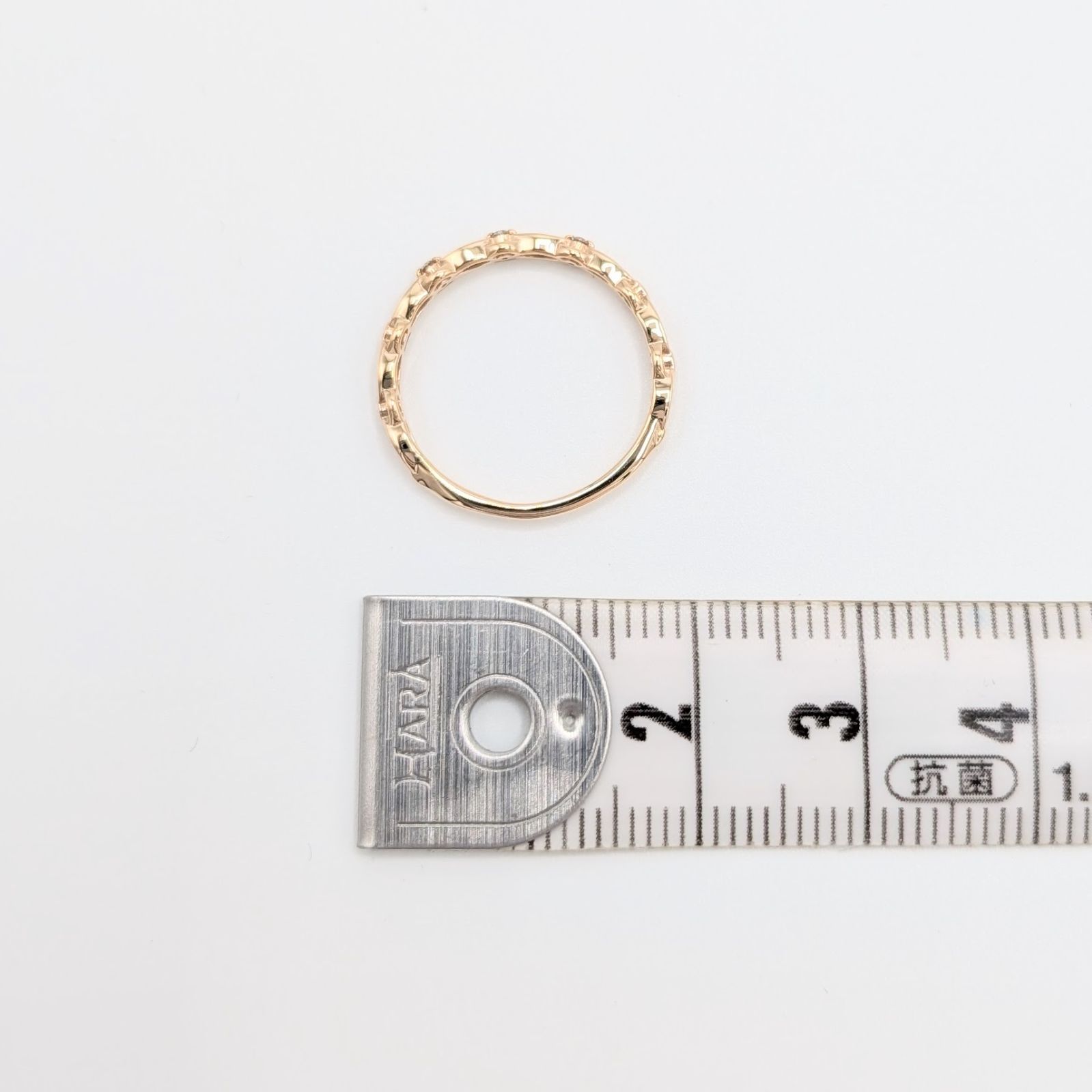 新品仕上済】アガット/agete 3Pダイヤモンドリング K10YG-0.7g 0.02ct