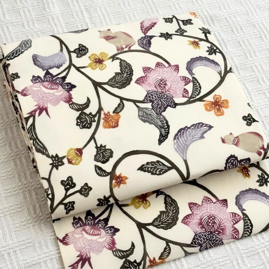 a*a様 美品☆正絹 型染め 全通柄 染め模様の