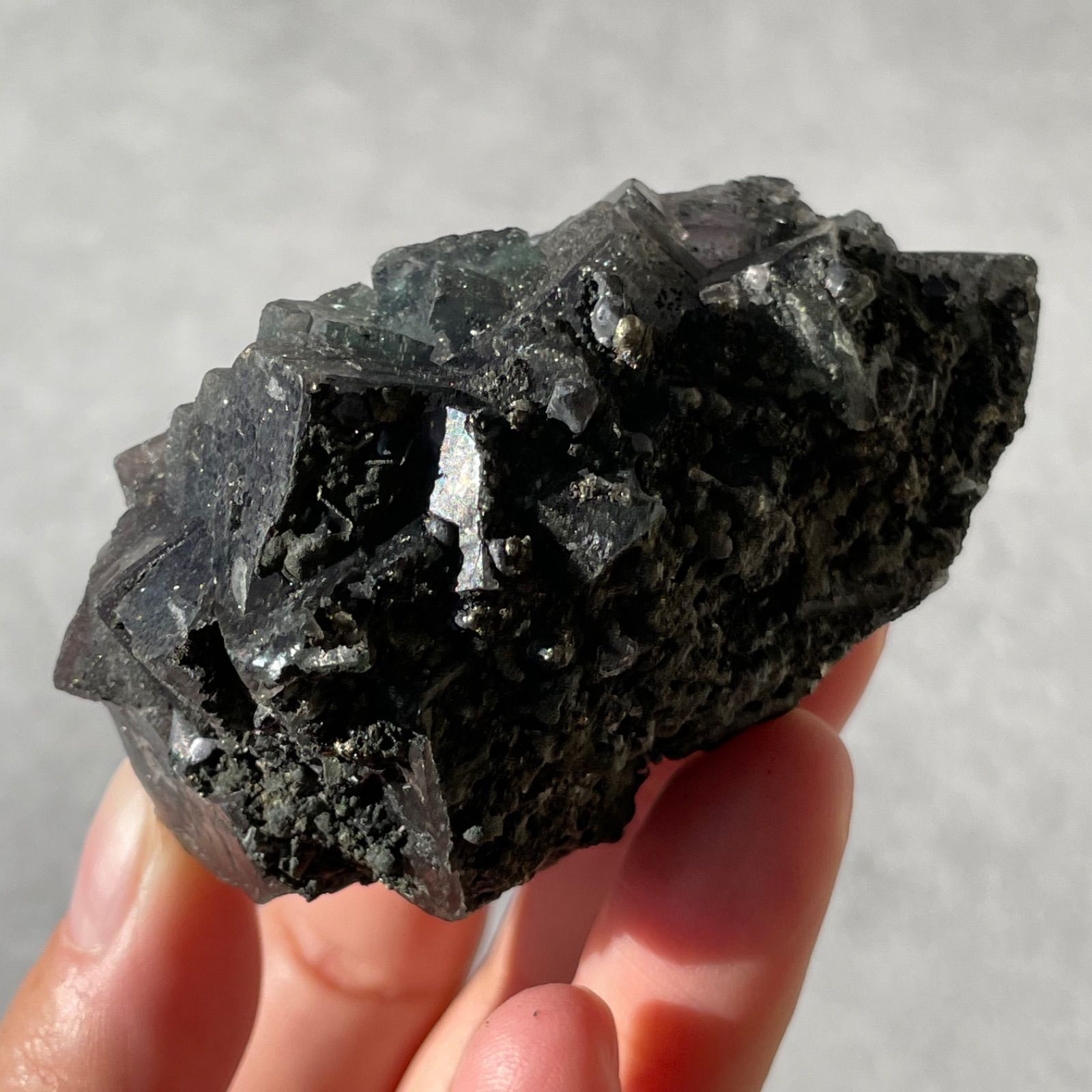 ナイジェリア産♦︎Fluorite フローライト|パイライト共生|原石|天然石