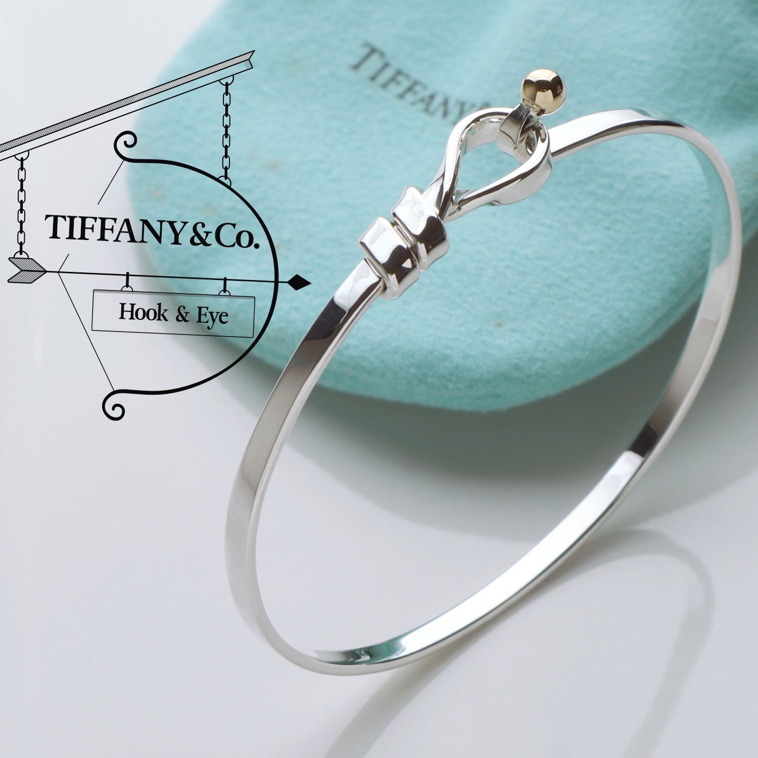 極美品 TIFFANY&Co. ティファニー フック&アイ バングル