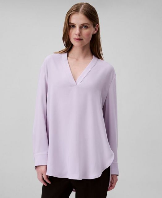 【送料無料】 カルバンクライン レディース シャツ トップス Women's Relaxed V-Neck Popover Tunic Orchid Petal