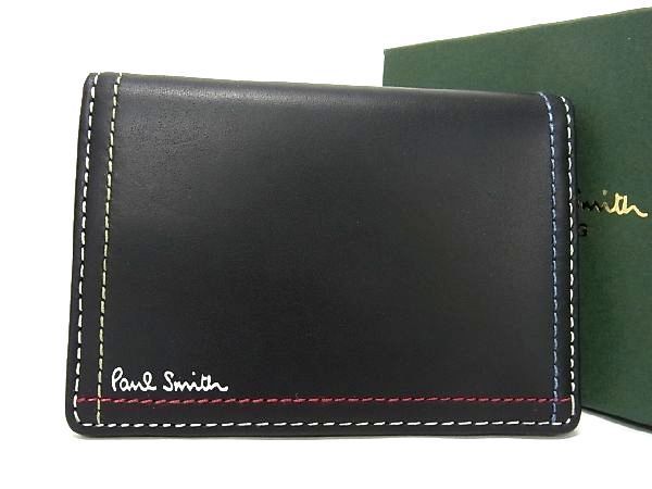 ■新品■未使用■  Paul Smith ポールスミス レザー カードケース パスケース カード入れ 名刺入れ メンズ ブラック系 BE5329