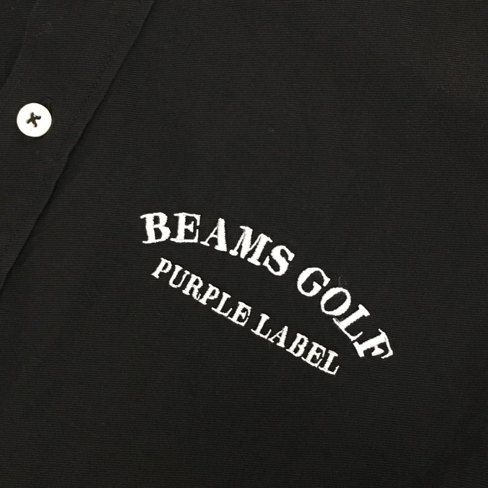 ビームスゴルフ 半袖ポロシャツ 黒 ロゴ白 メンズ L ゴルフウェア