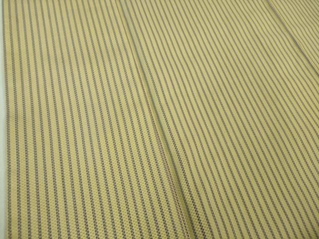 平和屋本店□極上 山下八百子 本場黄八丈 市松綾織 紬 縞 逸品  