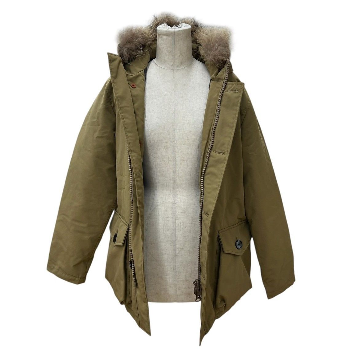 DANTON ダントン ファー付き ミドル丈 ダウンジャケット JD-8532 LAS S 
