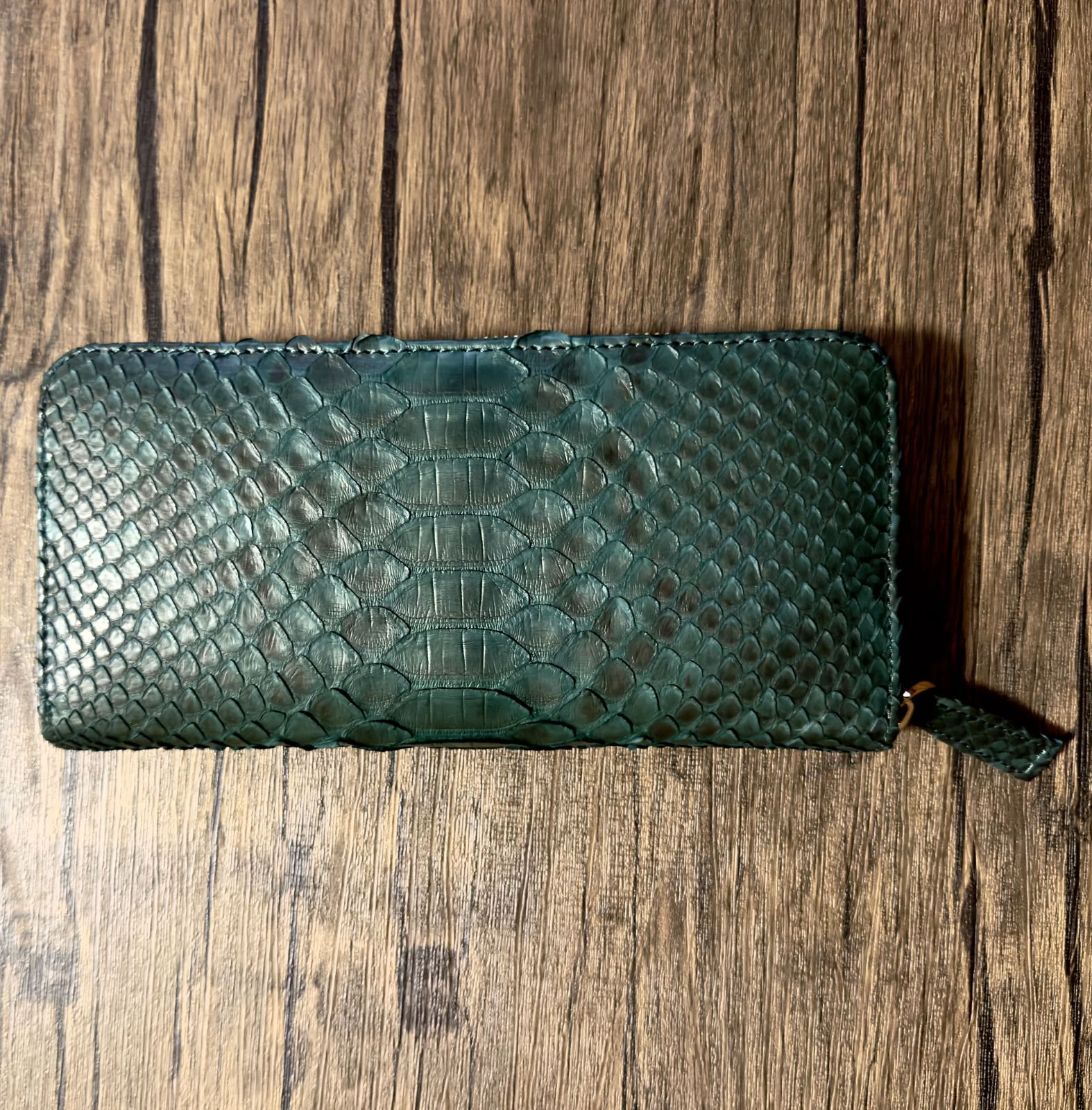 グリーンパイソン パイソンレザー長財布 財布 ハンドメイド 高級本革 