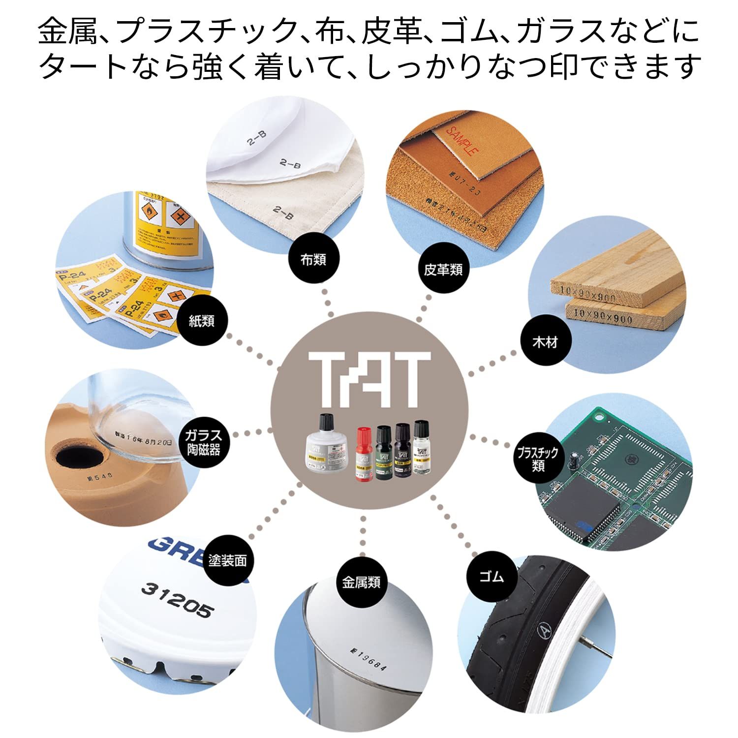  シャチハタ 強着 スタンプ台 TAT インキ 速乾性 多目的用 大瓶 白 STSGA 3 W 補充インク 印鑑 印章 スタンプ