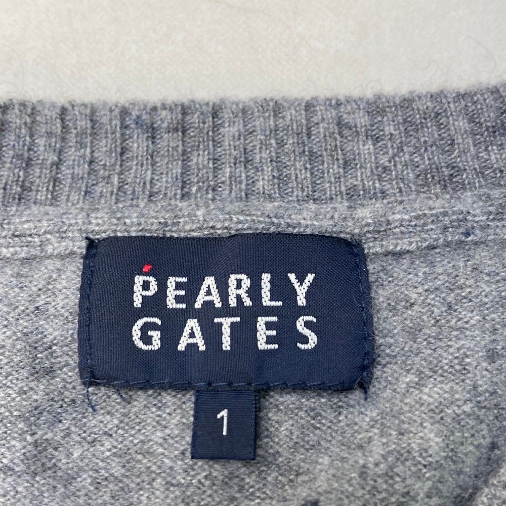 サイズ：1 PEARLY GATES パーリーゲイツ  ニット セーター カシミヤ  グレー系 [240101420057] ゴルフウェア レディース ストスト サイズ：1 PEARLY GATES パーリーゲイツ ニット セーター