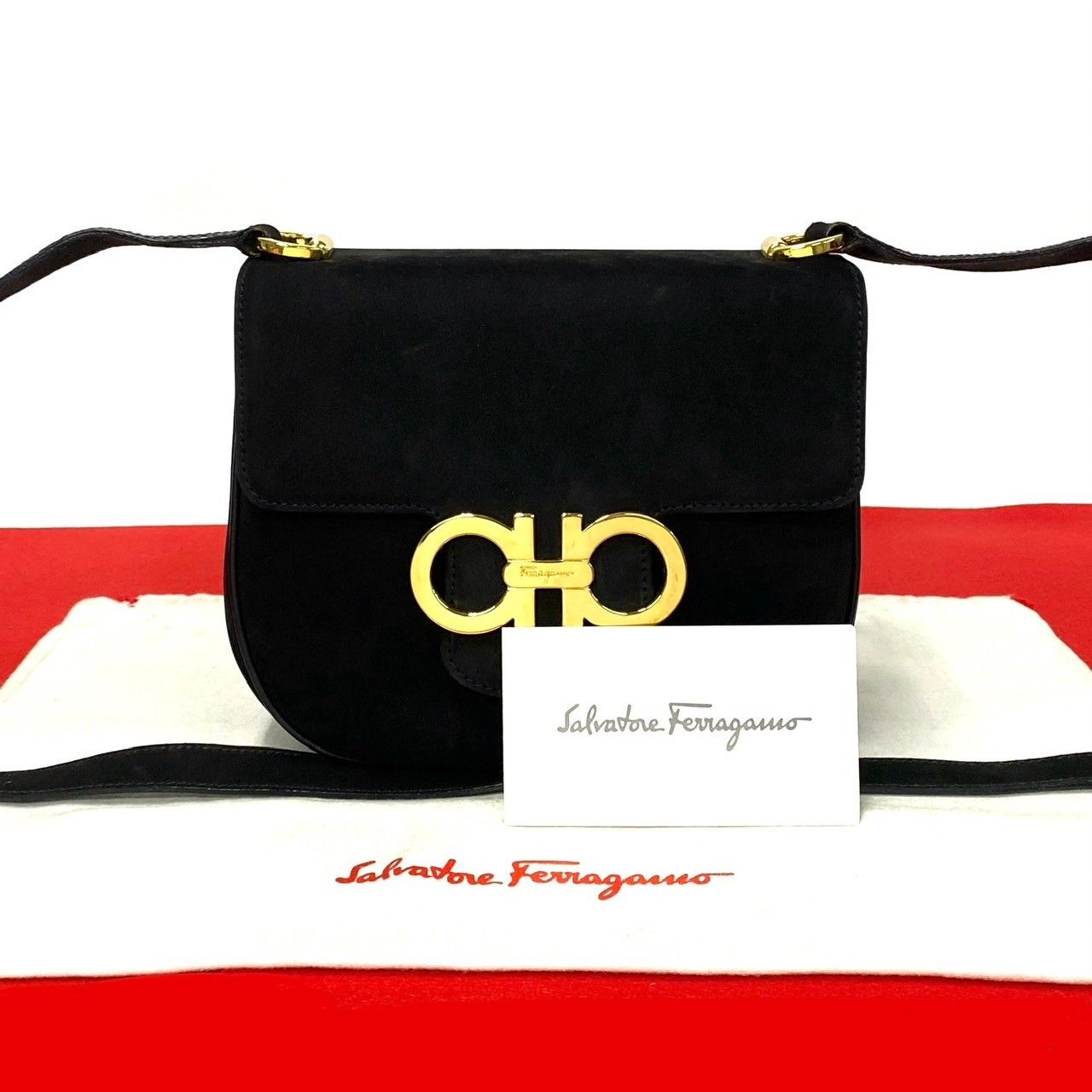 極 美品 Salvatore Ferragamo サルヴァトーレ フェラガモ ガンチーニ 