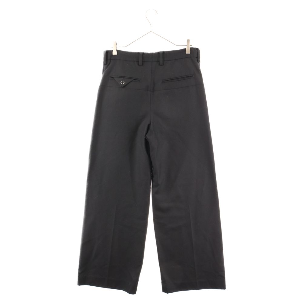 21AW N．M Thickended w／耳 ワイドスラックスパンツ ブラック 21AW N．M Thickended w／耳 ワイドスラックスパンツ ブラック