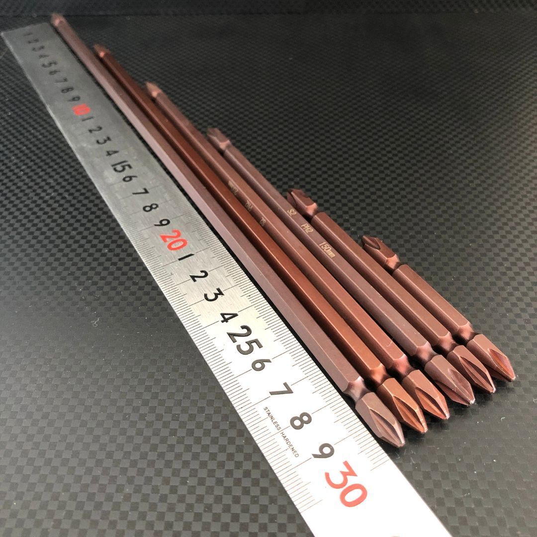 ドライバー ビット ロング 長い プラス インパクトドライバー 電動ドライバー 6本セット #2 - メルカリ