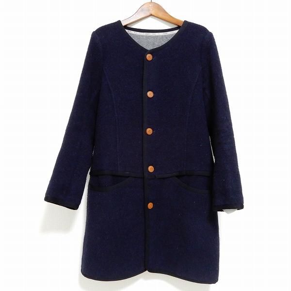 ケイハヤマプリュス ネイビー迷彩フード付きコート IEDIT[イディット