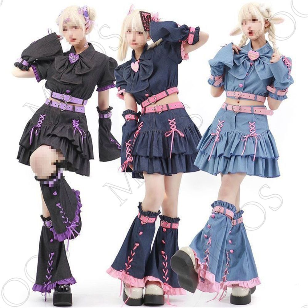 牛仔甘ロリ風セットアップ ヴィンテージ調