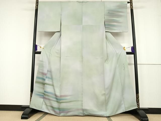 平和屋着物○染色作家 斉藤三才 訪問着 霞文 暈し染め 正絹 逸品  