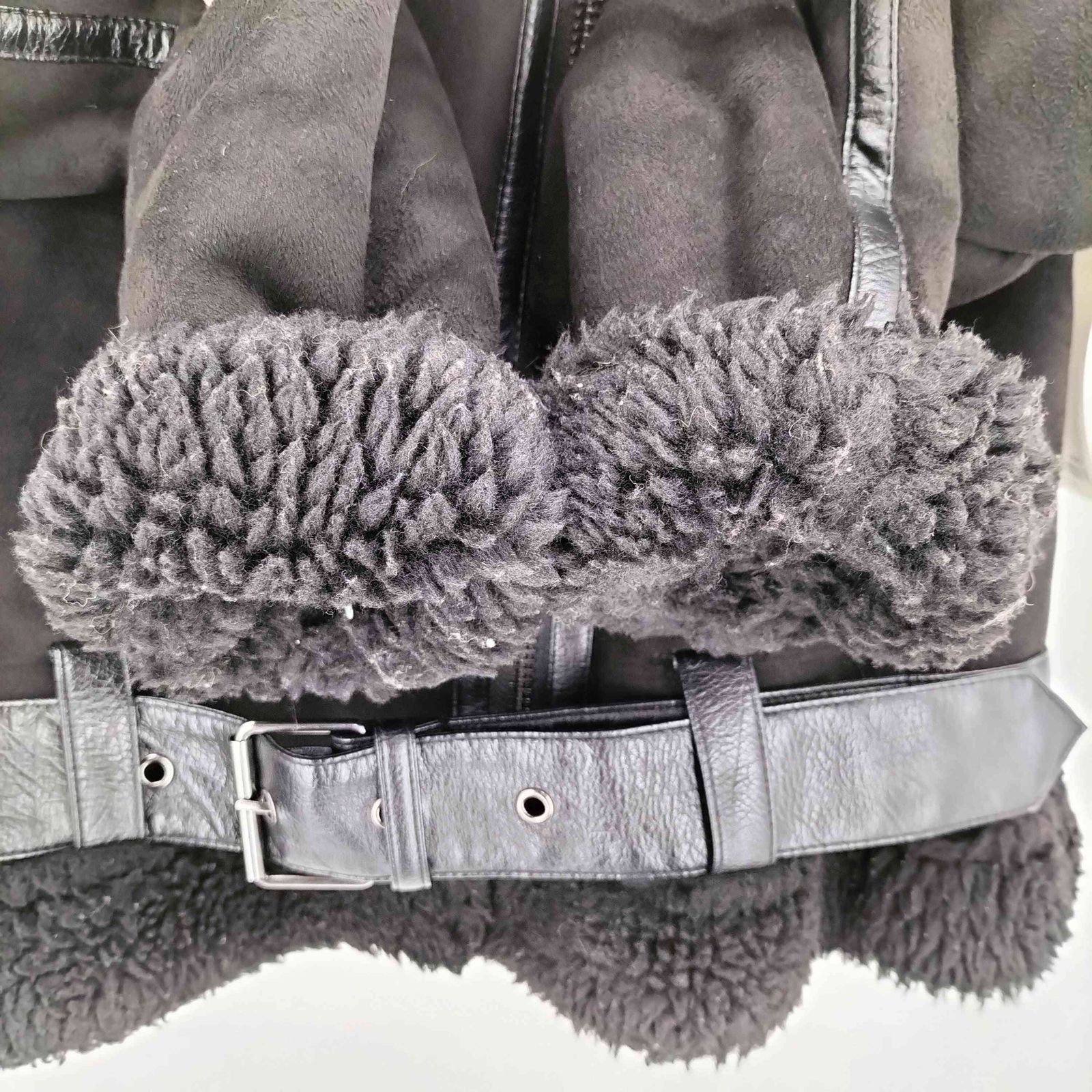 【ZARA】フェイクムートン ダブルライダースジャケット スウェード S ザラ ZARA フェイクムートン ダブルライダース ジャケット