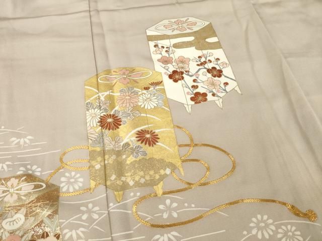 平和屋着物●豪華色留袖　駒刺繍　貝桶花文　金彩　正絹　逸品　AABA4637ck 平和屋着物○豪華色留袖 駒刺繍 貝桶花文 金彩 正絹 逸品