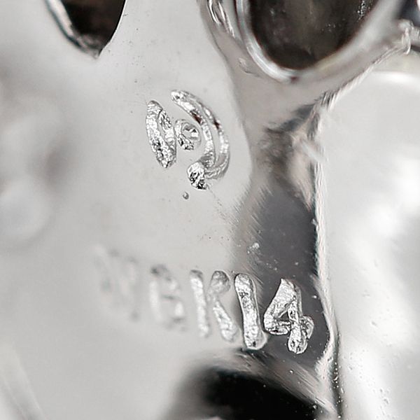 タサキ 田崎真珠 黒蝶真珠(南洋真珠) イヤリング K14ホワイトゴールド  