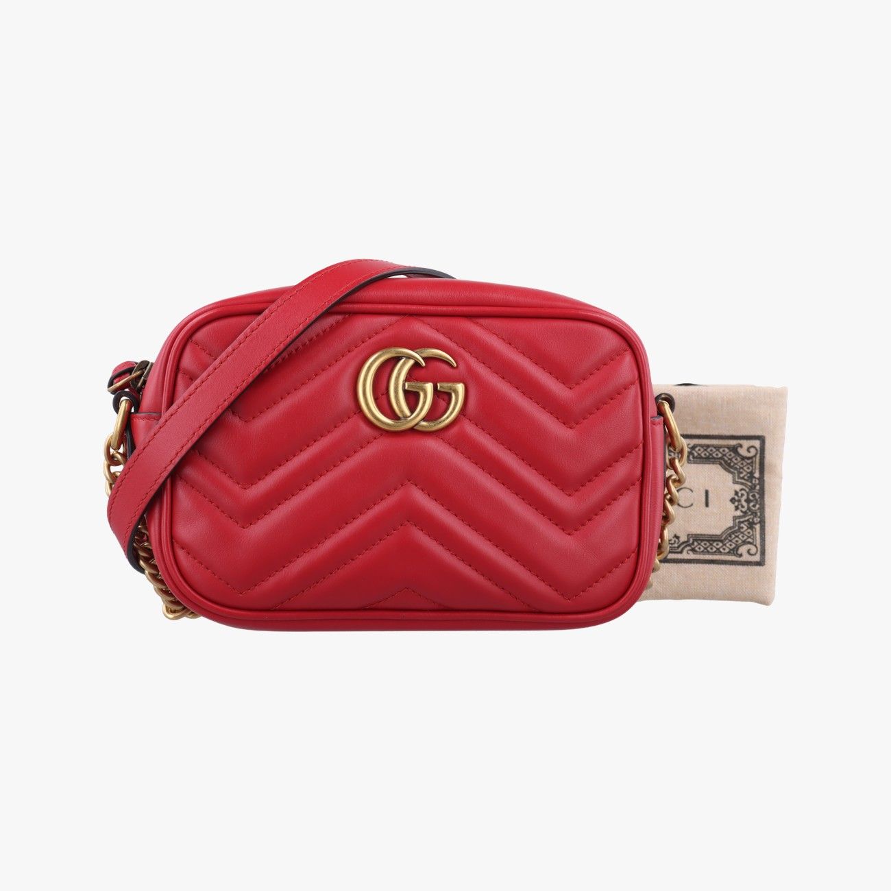 グッチGucciGGマーモントレッドレザー448065H028402128 2025新品