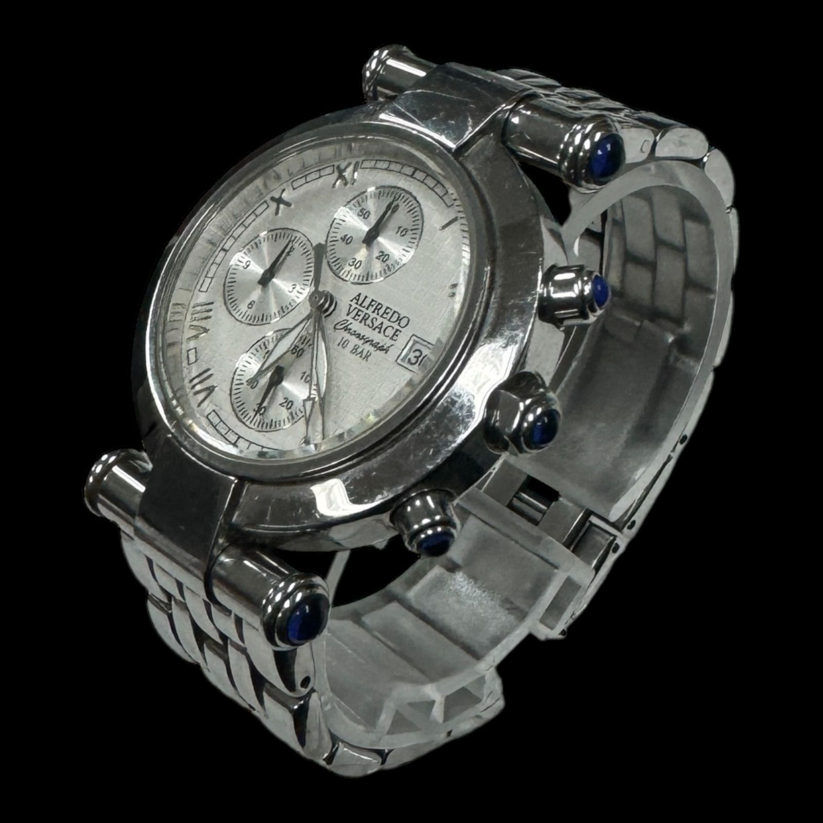 希少ALFREDO VERSACE /アルフレッド ベルサーチクォーツ腕時計 ALFRED VERSACE クォーツ クロノグラフ ベルサーチ