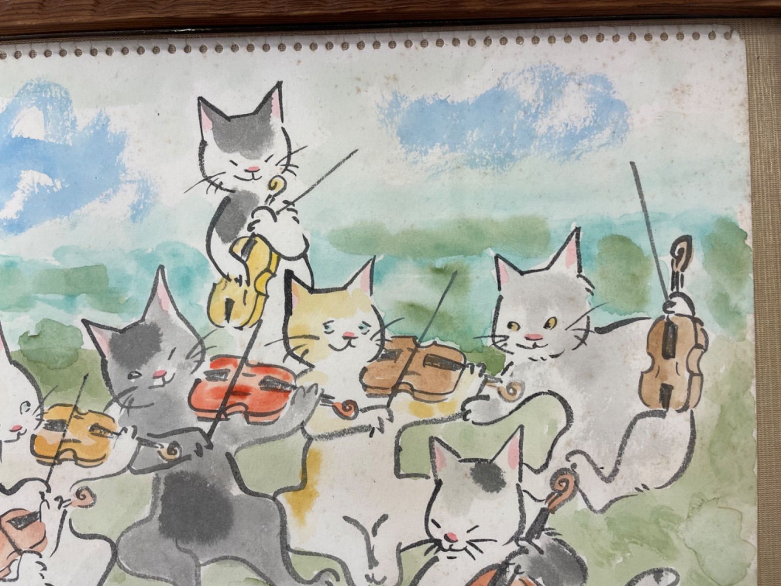 雨田光弘 水彩画 原画 ネコ STRING QUARTETS 額入 - メルカリ