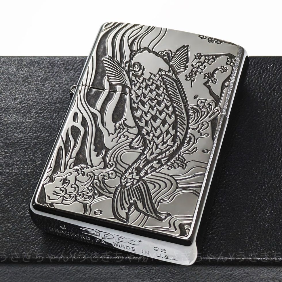 zippo☆両面加工☆昇鯉/夫婦鯉☆GY☆縁起物☆ジッポ ライター - メルカリ