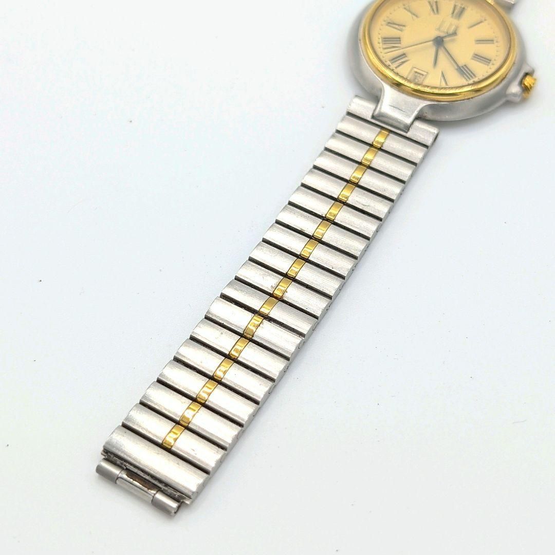 ダンヒル　クォーツ腕時計 シルバー/ゴールド Dunhill Watch Quartz Men's Round Silver Gold dial Not Working