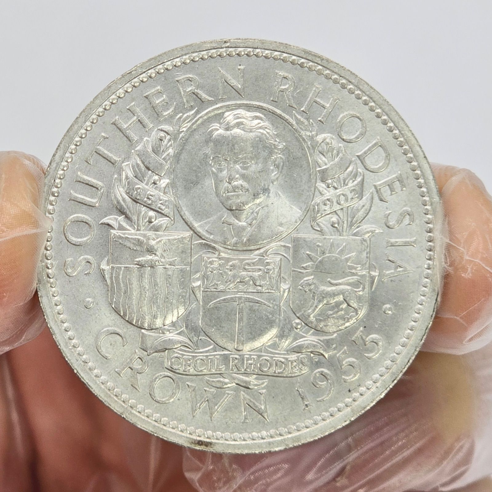 1953年 南ローデシア セシル・ローズ生誕100周年 クラウン銀貨 南ローデシア 1953年 1クラウン 銀貨 セシル・ローズ生誕100周年