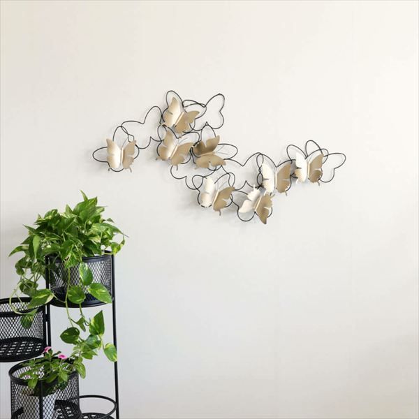 現代アート モダンテイスト ウォールアートゴールド 蝶 壁紙 装飾フィルム アート