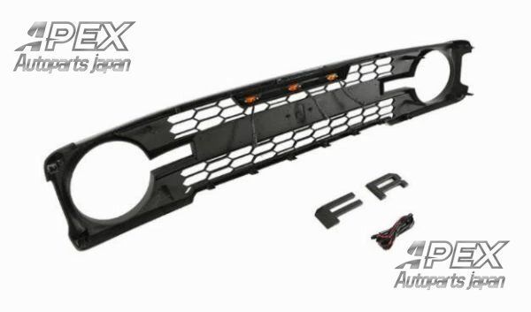 フォード ブロンコ 6代目 2021年- LED付き フロントグリル グリル FORDロゴ付き フロントガーニッシュ 外装カスタム FFCRYSTALESIA_COM