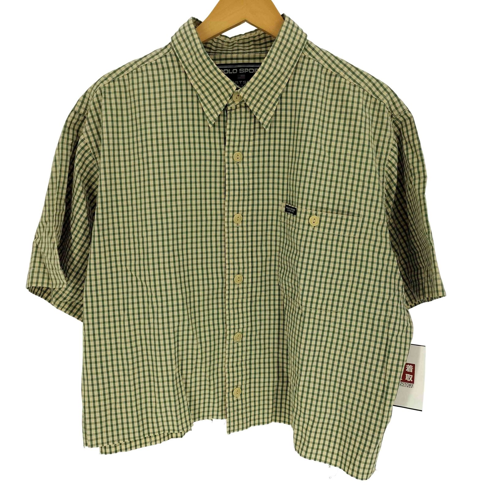 POLO SPORT RALPH LAUREN(ポロスポーツラルフローレン) コットン リネン 開襟 オープンカラー S/S チェック シャツ メンズ import：XL 【中古】【ブランド古着バズストア】 ポロスポーツラルフローレン POLO SPORT RALPH LAUREN SPORTMAN S/S