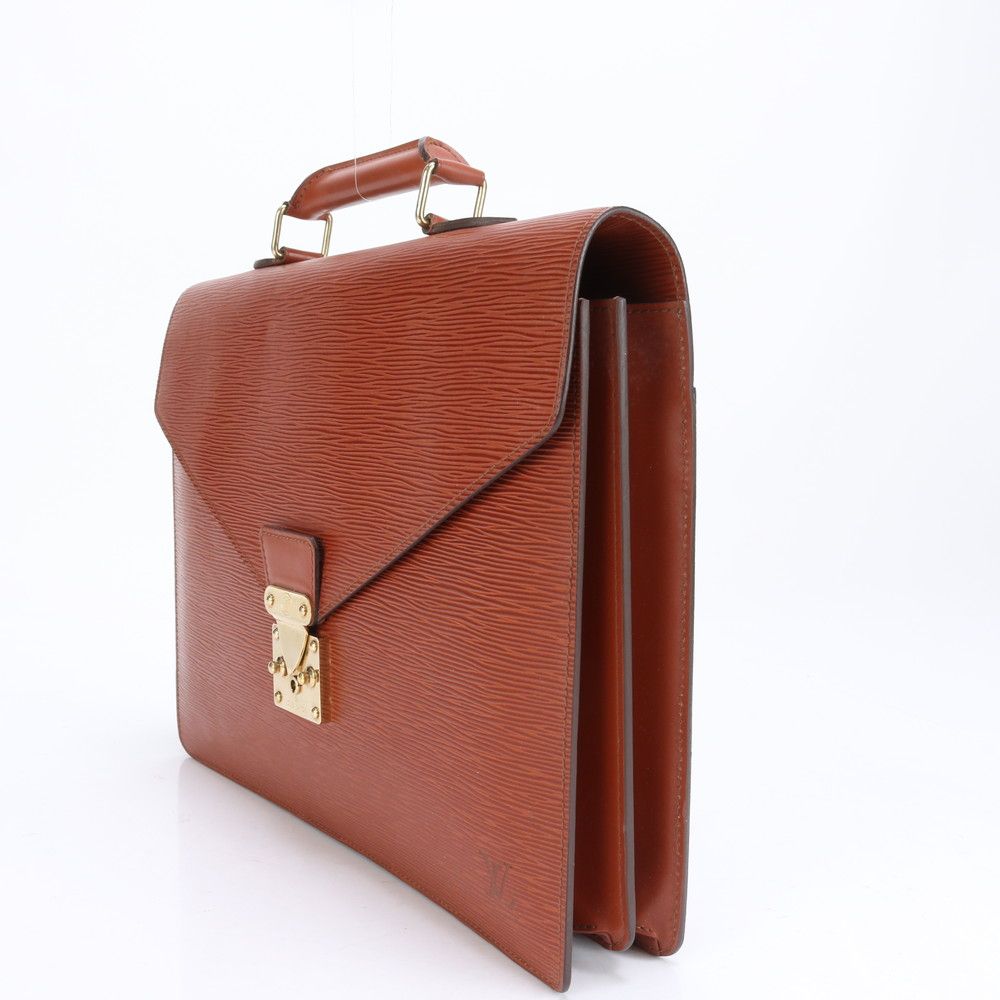 LOUIS VUITTON レザー ビジネスバッグ セルヴィエット コンセイエ 美品