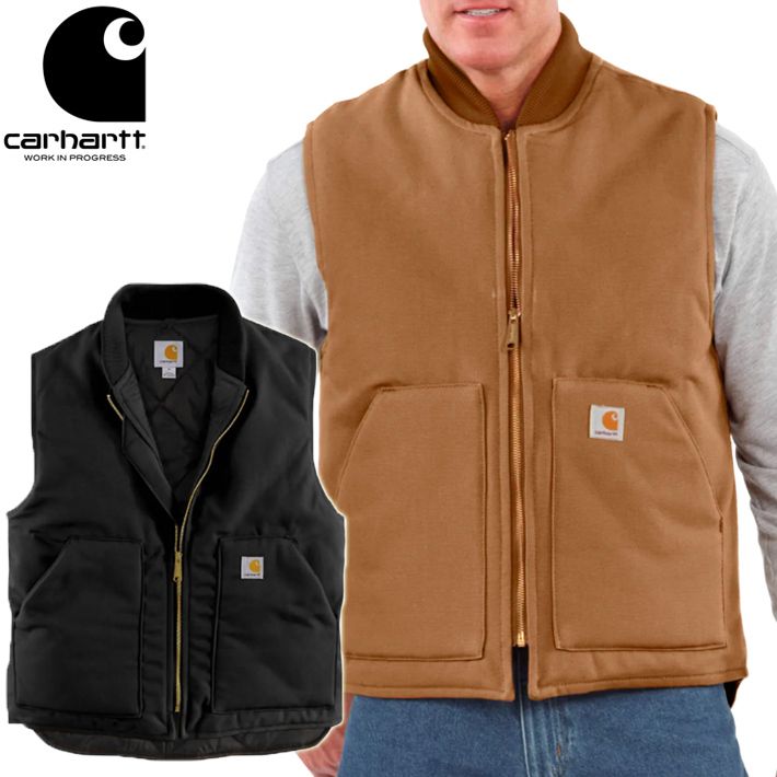 Carhartt カーハート Relaxed Fit Firm Duck Insulated Rib Collar Vest 106676 ベスト ダックベスト リラックスフィット アウター
