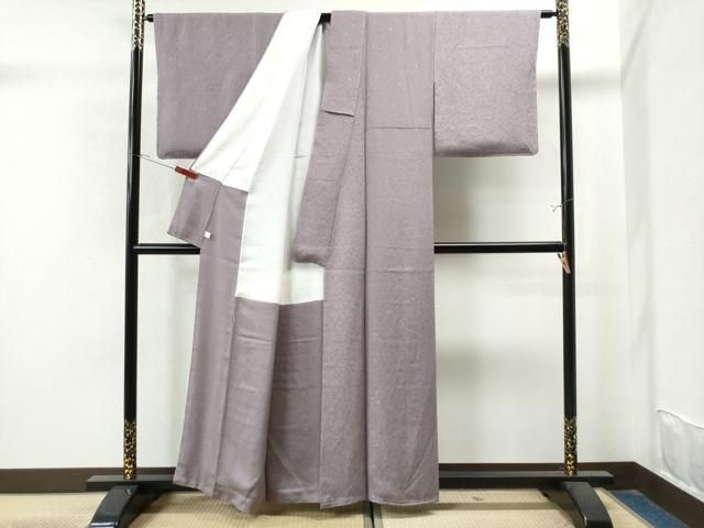 平和屋着物○上質な色無地 愛花地紋 梅鼠色 鈴乃屋扱い 正絹 逸品 未