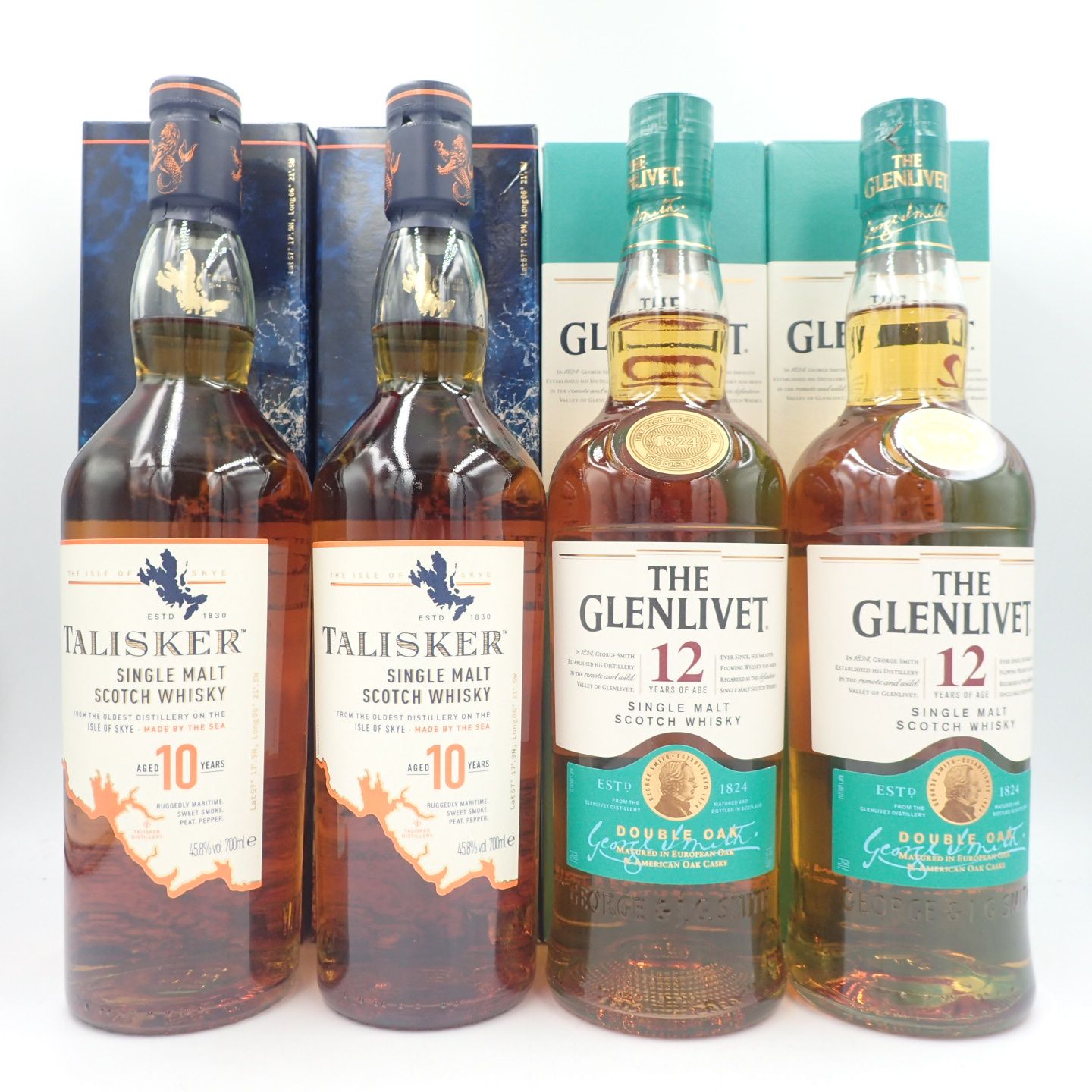 グレンリヴェット12年、タリスカー10年。。ウイスキー4本セット Amazon.co.jp: ウイスキー飲み比べ2本セット タリスカー10年
