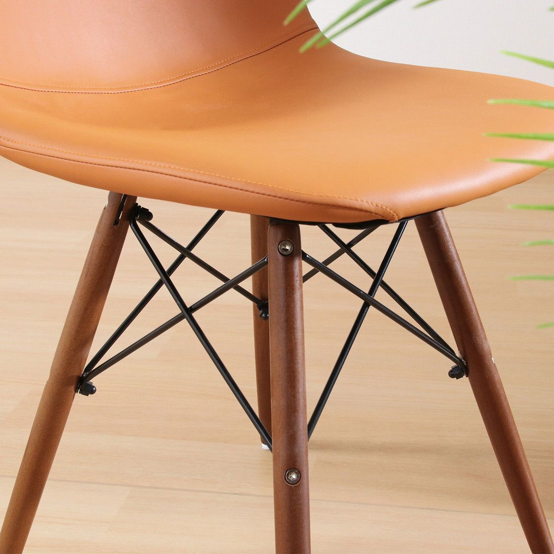 格別な ♪ ２脚セット レザー調 イームズチェア キャメル ダイニングチェア ダイニング 【おすすめ】