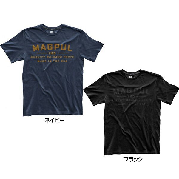 メンズ Ｔシャツ マグプル (MAGPUL)ファインコットン GoBangParts 半袖Ｔシャツ ネイビー ブラック Mサイズ(日本規格のLサイズ相当)