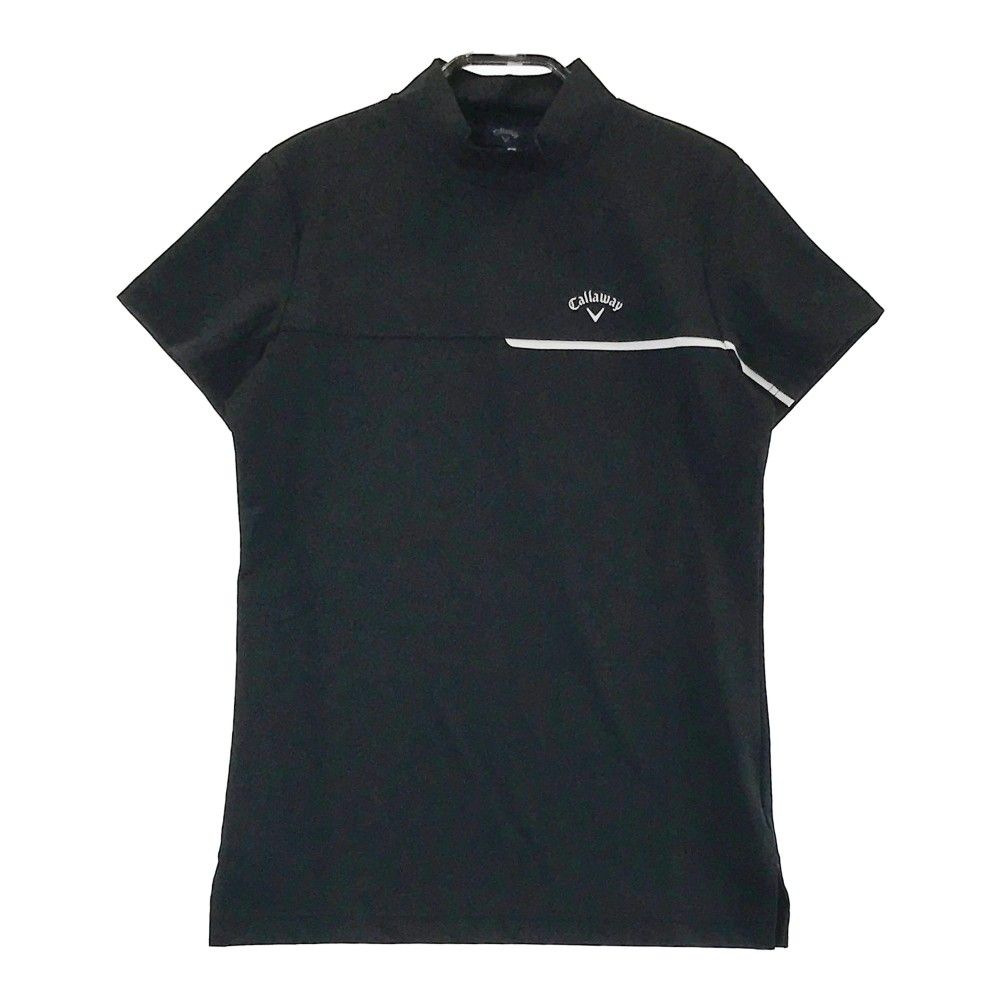 サイズ：S CALLAWAY キャロウェイ  ハイネック 半袖Tシャツ  ブラック系 [240101396637] ゴルフウェア レディース ストスト サイズ：S CALLAWAY キャロウェイ ハイネック 半袖Tシャツ