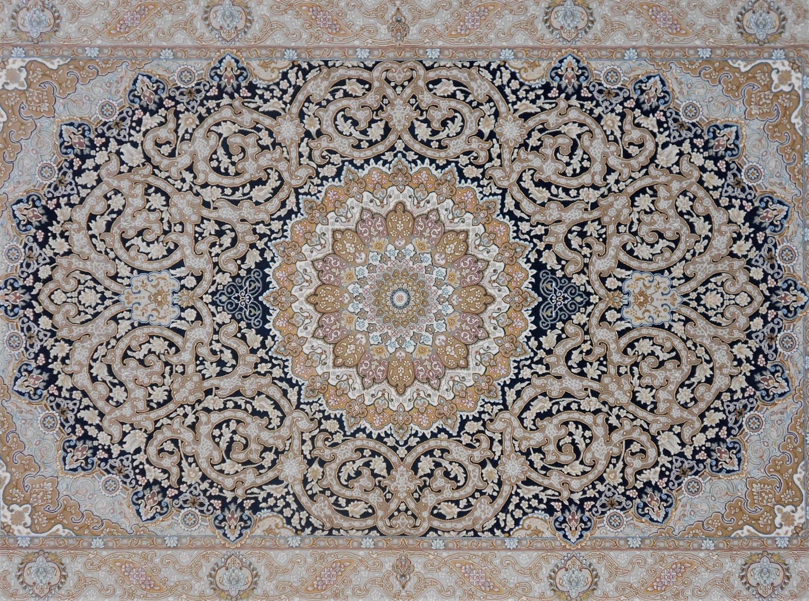 225万ノット！超高密度織 絨毯！ 本場イラン産150×225cm‐200081 - ラグ 