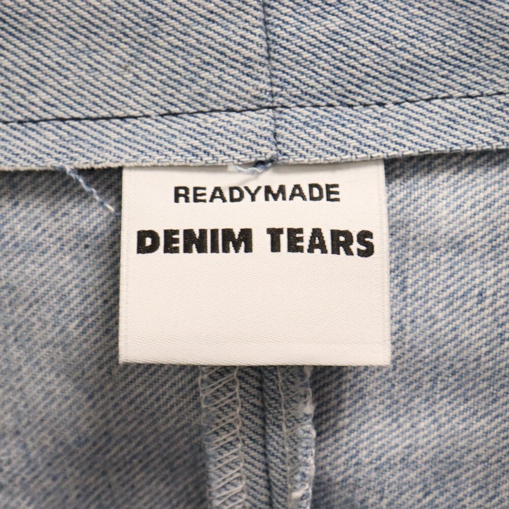 READY MADE (レディメイド) 23SS ×DENIM TEARS CTN WREATH TRK JKT/BLUE RE-DT-BL-00-00-14 ×デニムティアーズ フラワーエンブロイダリー再構築デニムジャケット インディゴ