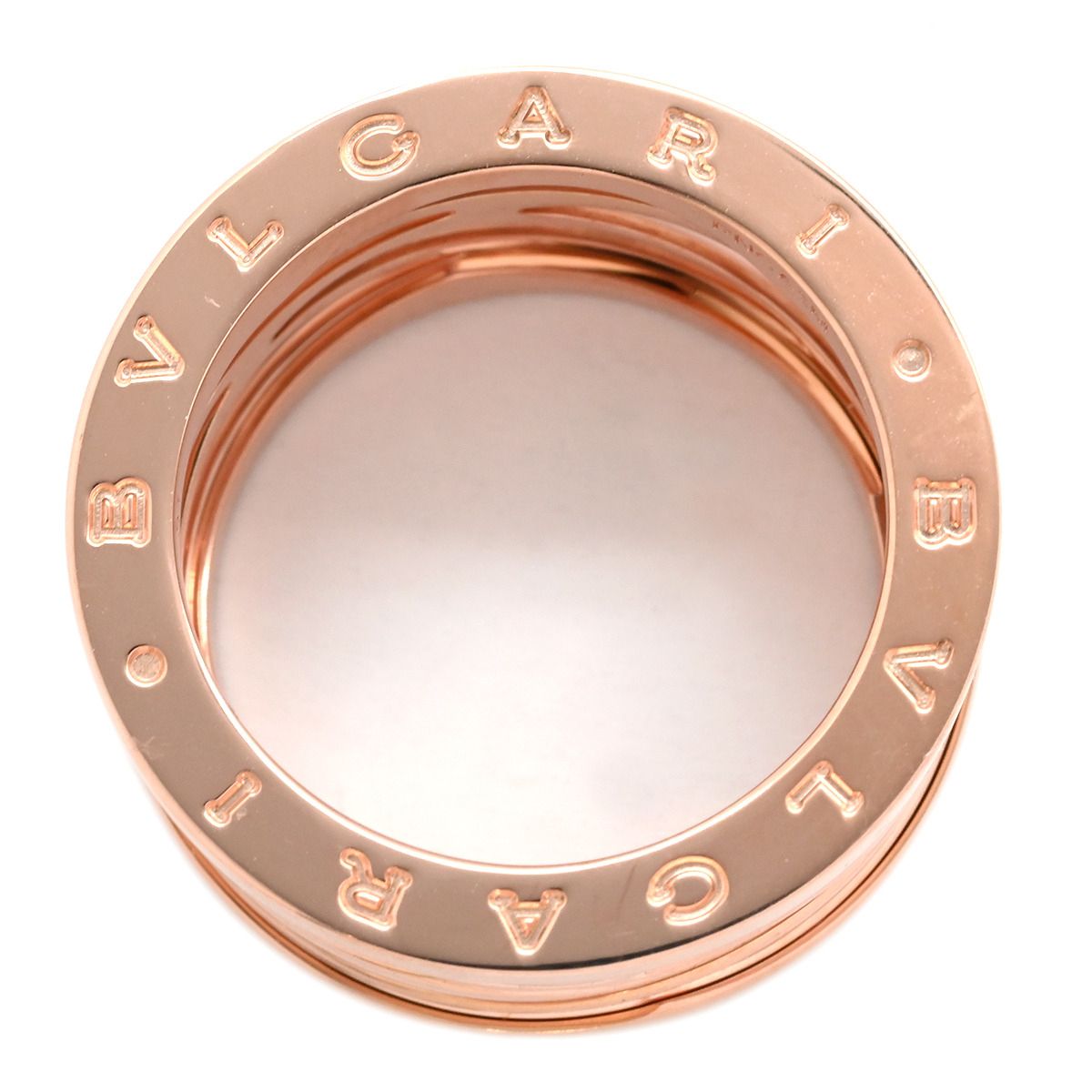 ブルガリ BVLGARI リング 指輪 ビーゼロワン B-zero1 レジェンド 4バンドリング K18PG セラミック ピンクゴールド×ホワイト 61 Au750 18K 18金 20号