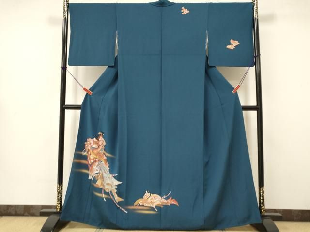 平和屋着物○訪問着 手描き 梟 フクロウ 正絹 逸品 AAAY1569np