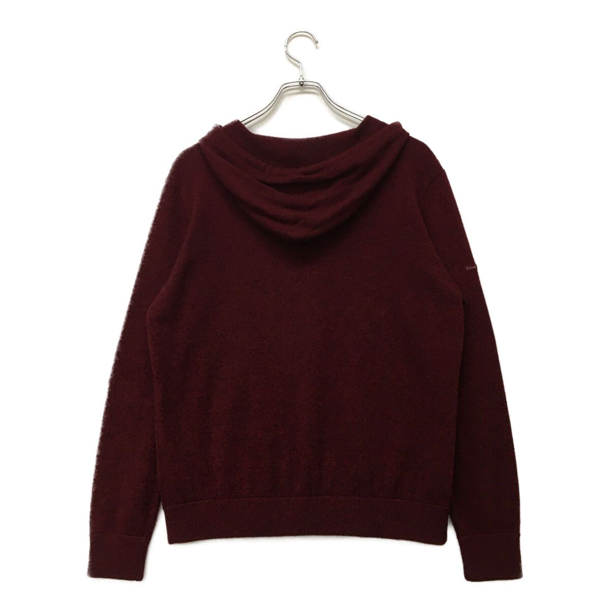 メンズ ゾーイ ZOY セーター L 赤系 エンジ色 フード付き カシミヤ