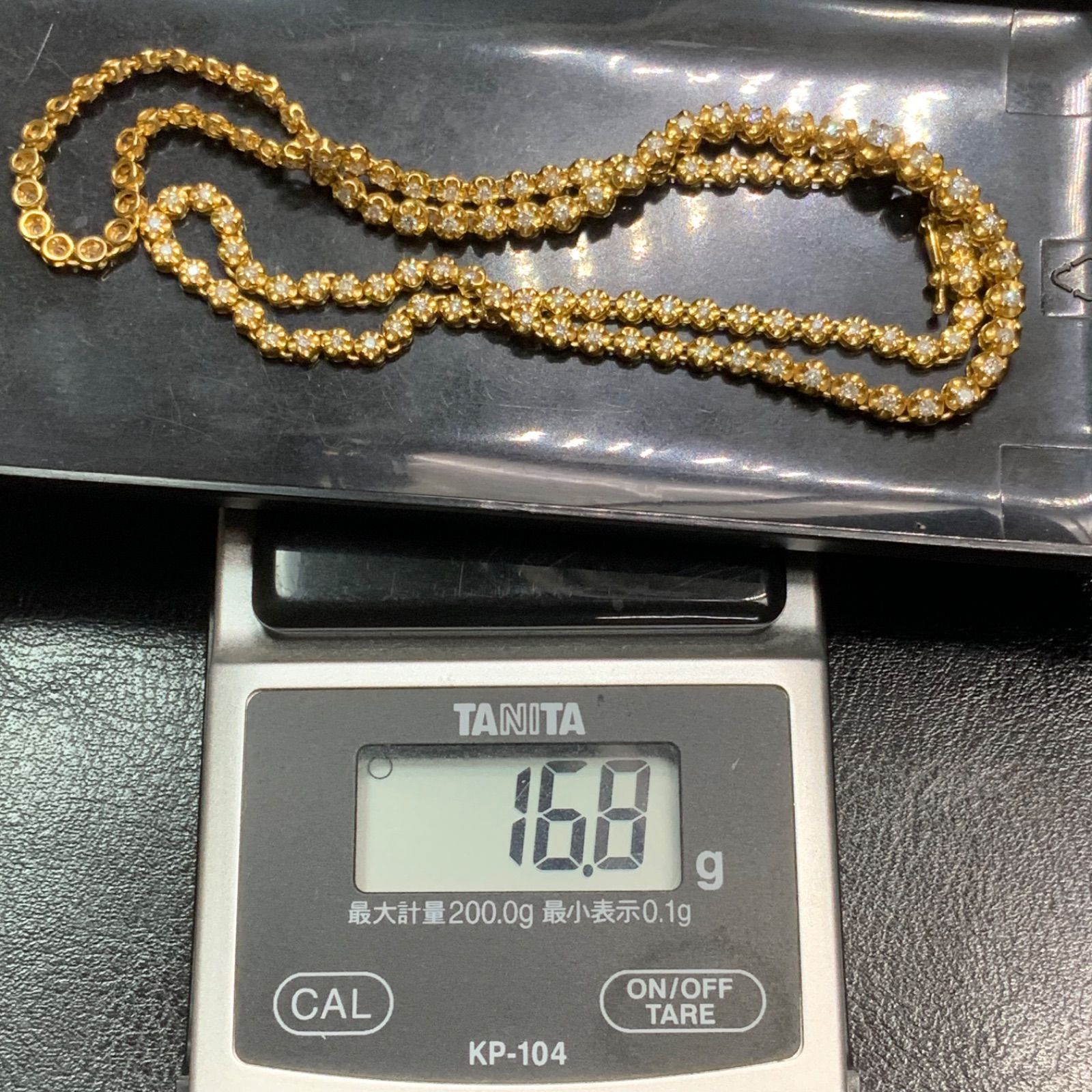 K18 テニスネックレス ダイヤ 2ct 16.8g 約44.5cm - メルカリ