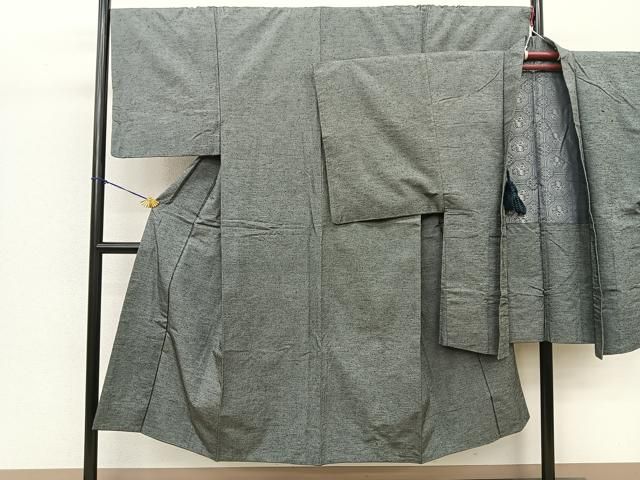 平和屋本店□極上 浦野理一 経節紬 胴抜き仕立て 間道 逸品 未使用