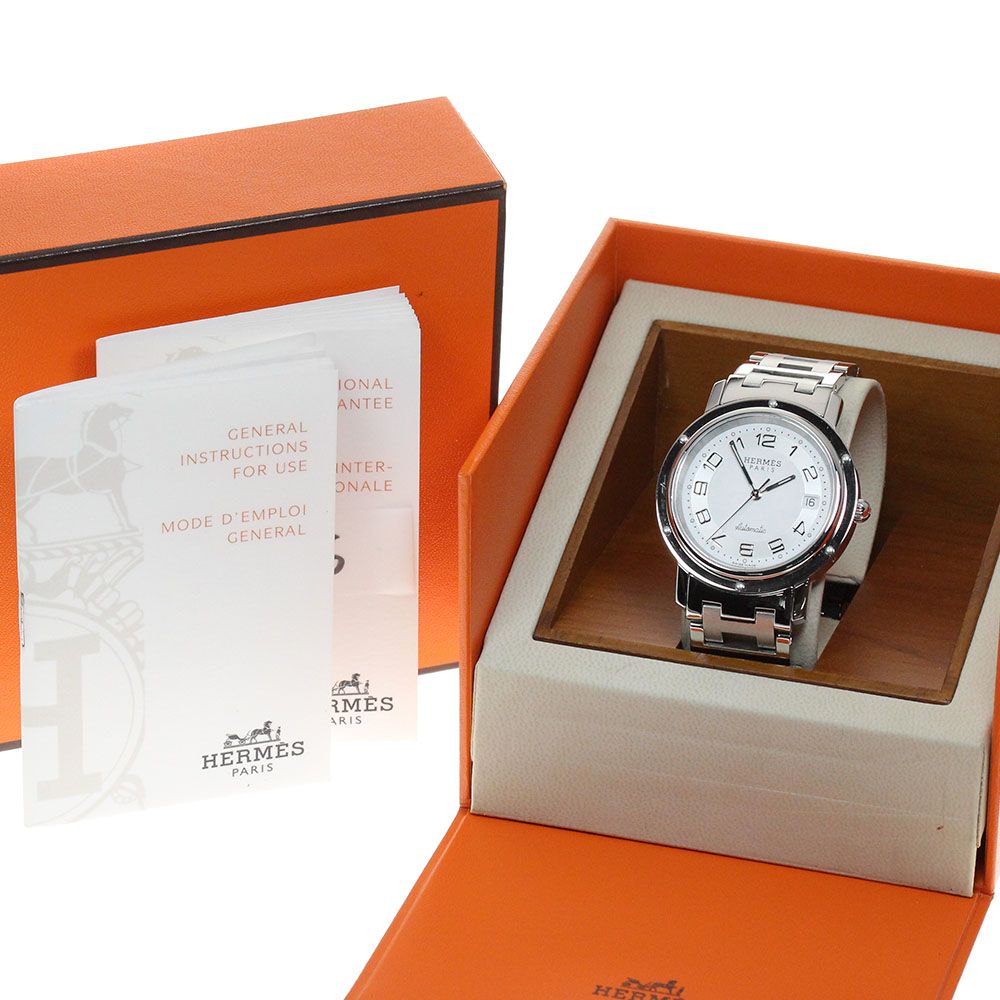 エルメス HERMES CL1.810 クリッパー デイト 自動巻き メンズ良品内箱