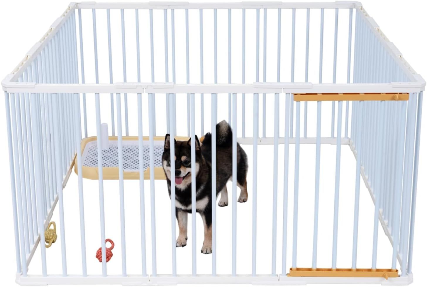 KIRATAKU ペットサークル 大型犬 高さ68cm ペットケージ 犬 サークル 犬ケージ ペットフェンス コンパクト 犬用サークル 頑丈 室内室外兼用 組立簡単 工具不要 複数連結 ホワイト 高さ68cm 10枚