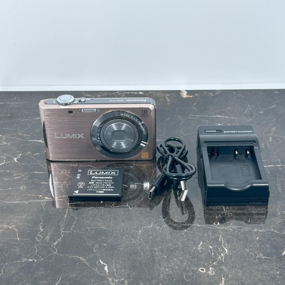 Panasonic LUMIX DMC FH 5 ピンクゴールド パナソニック ルミックス デジタルカメラ コンデジ コンパクトデジカメ カメラ 動作品 広角28 mm 光学4倍ズーム スリム 軽量モデル 感 モデル