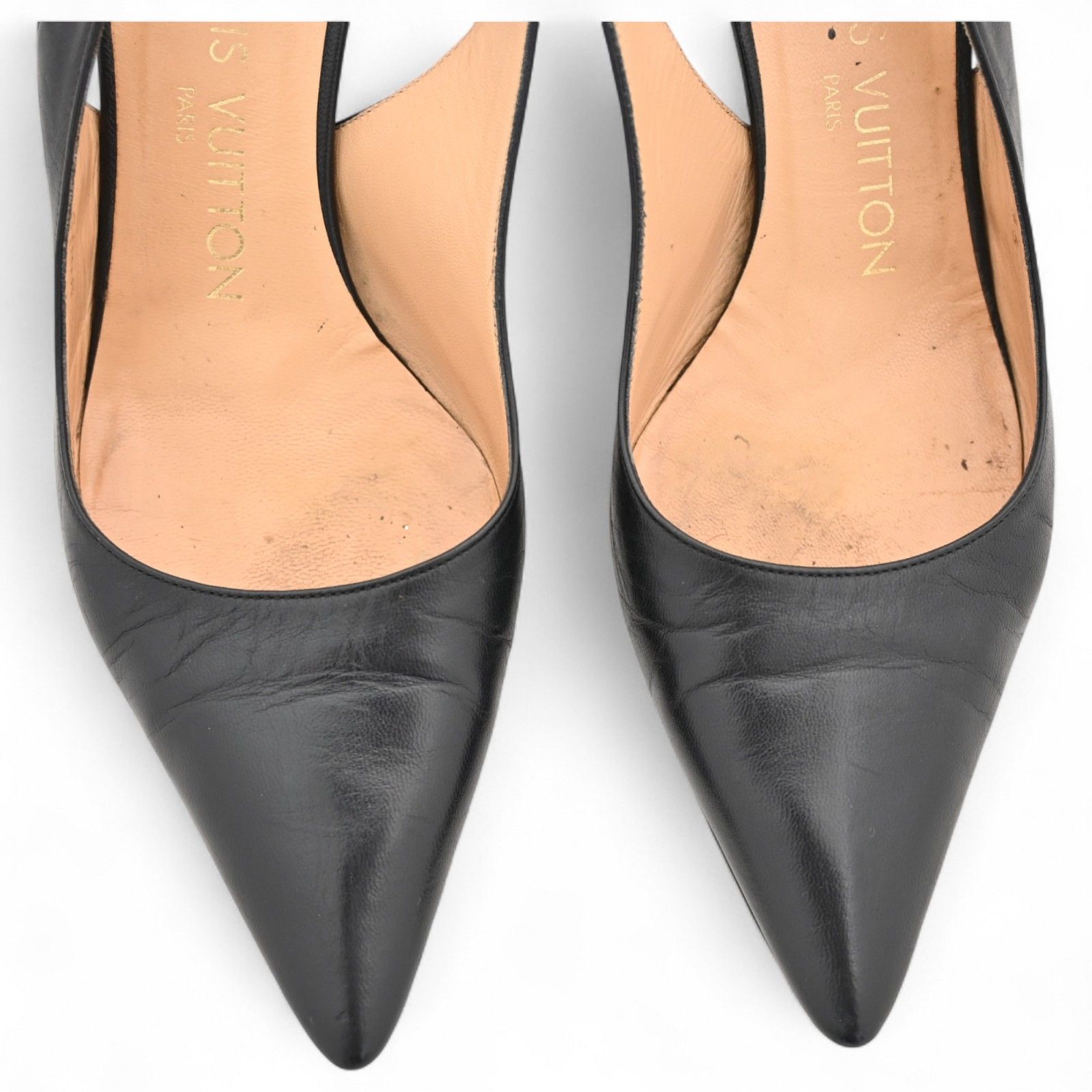 ルイヴィトン パンプス バックストラップ ブラックレザー Bランク lv5507mn